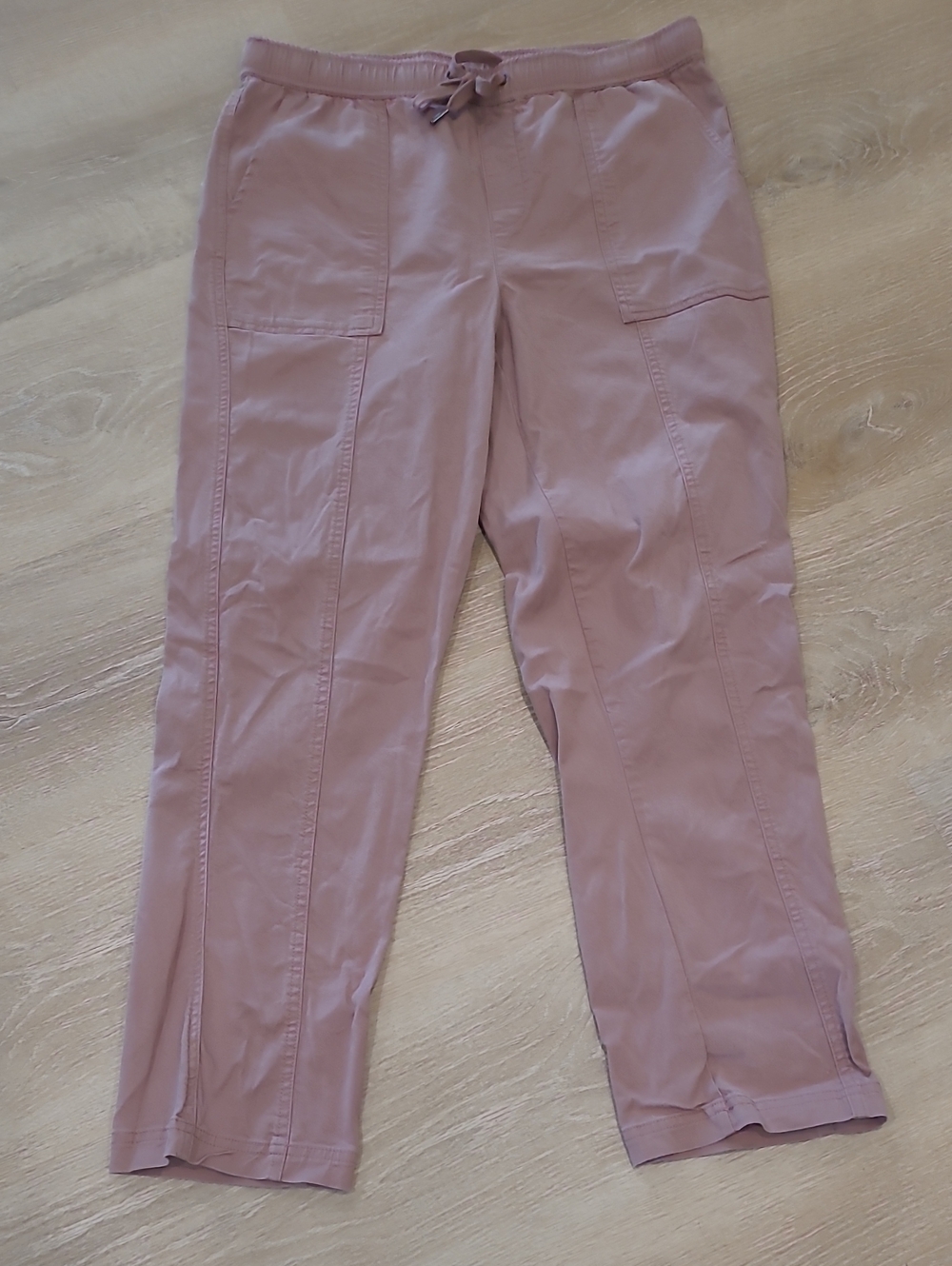 Tahari Mauve Pink Drawstring Cargo Style Pants